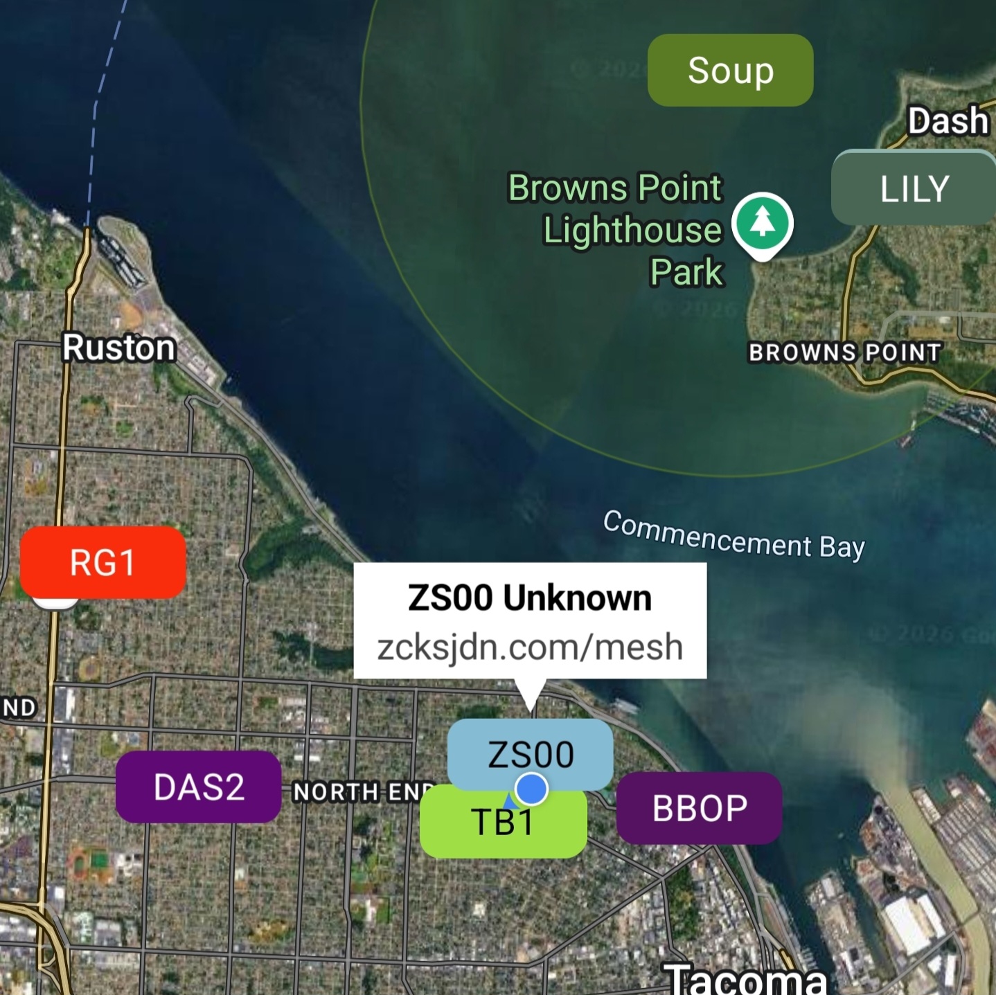 image of mesh node location on map